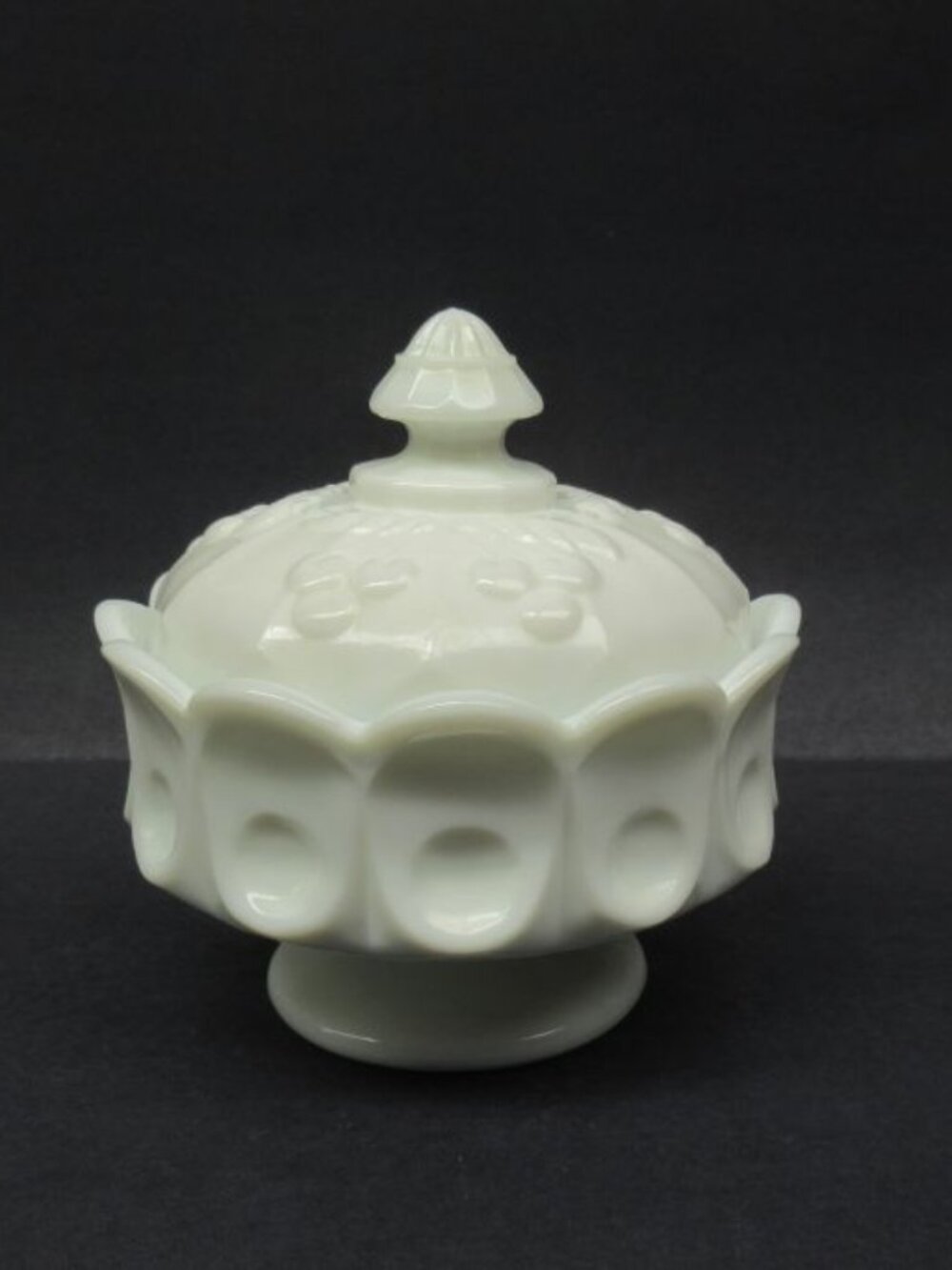 Westmoreland Vintage Milk Glass  CHERRY CH-12 6 Inch High Covered Candy Dish